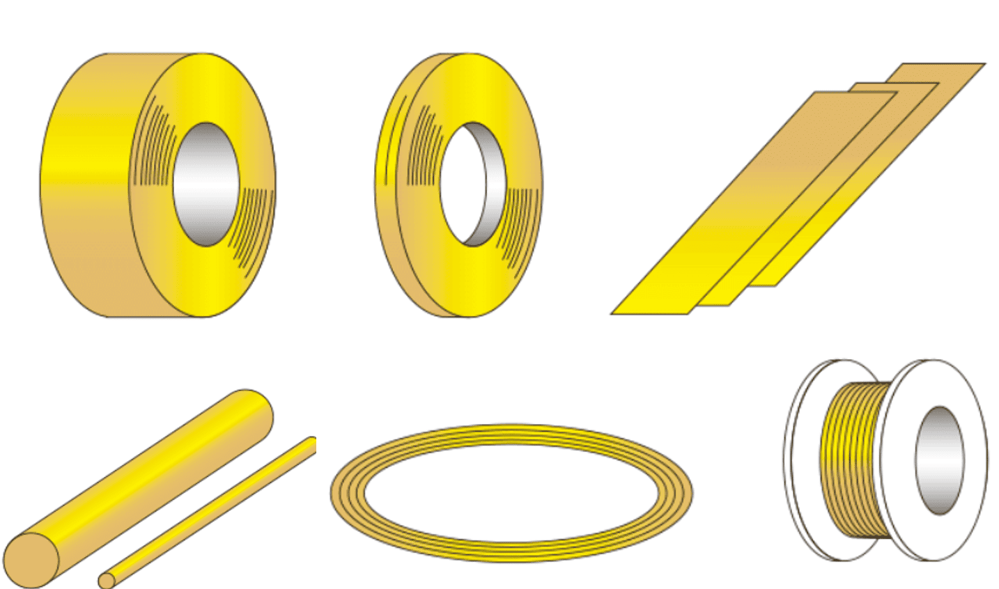 ベリリウム銅の形状とサイズ