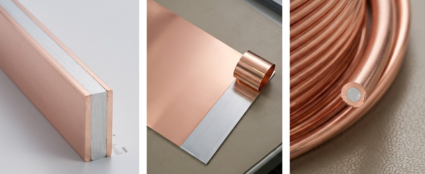 銅クラッドアルミ材